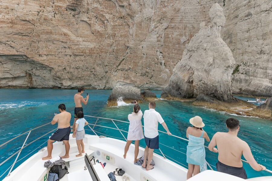 Porto Vromi: Shipwreck, Caves, & White Beach Swimming Cruise - Three swim stops, with White Beach often the star