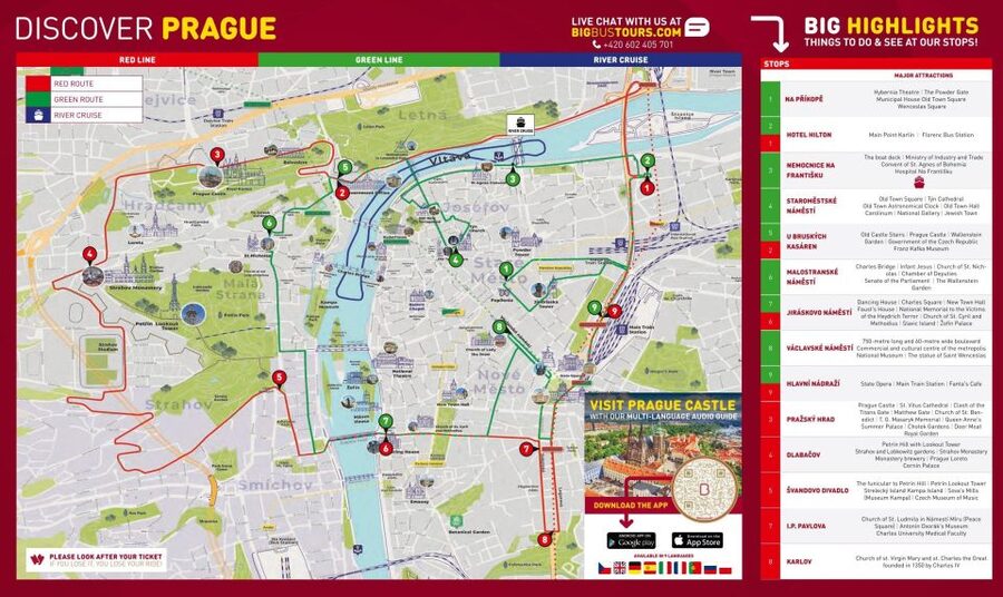 Prague: Big Bus Hop-on Hop-off, Castle Tour and River Cruise - Timetables, traffic, and seasonal details