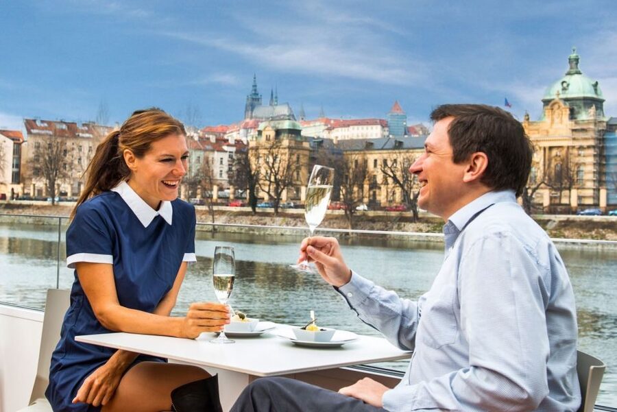 Prague: Evening Vltava River Eco Cruise with Prosecco - Pier 4 to the heart of Prague