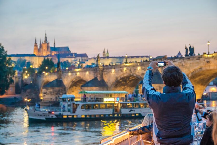 Prague: Sightseeing Boat Cruise with Buffet Dinner - Inside comfort versus open-deck views