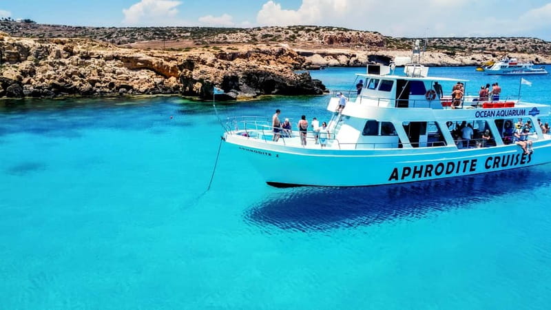 Protaras: Turtle Cove & Blue Lagoon Cruise - The distant view toward Famagusta