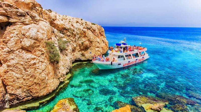 Protaras: Turtle Cove & Blue Lagoon Cruise - Leaving Protaras Pier and passing Paralimni Marina