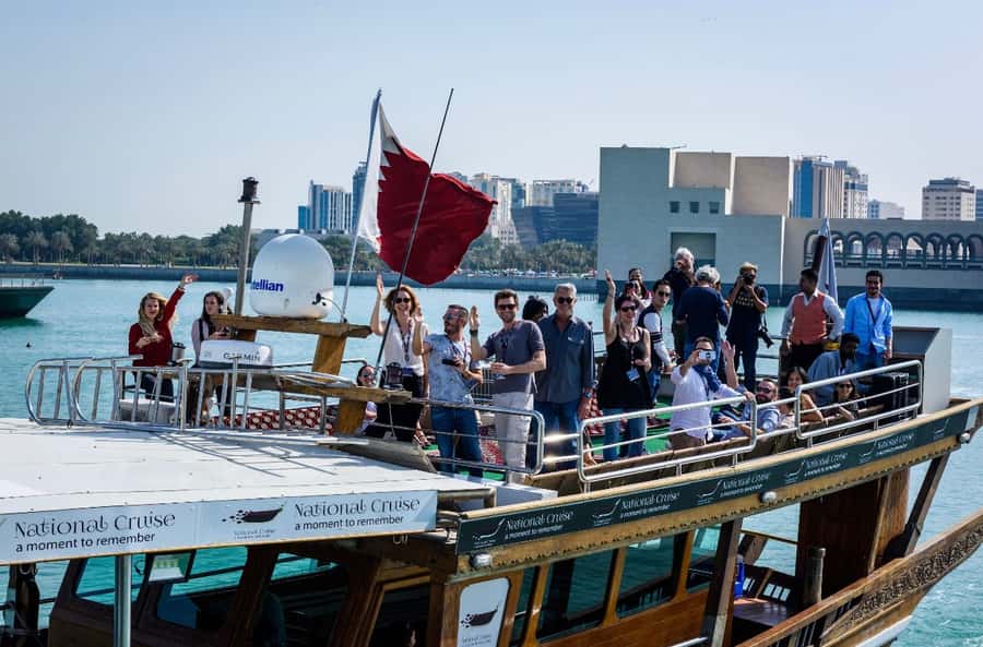 Qatar: Doha Sightseeing Cruise Onboard an Arabic Dhow Boat - Katara Cultural Village and The Pearl from the water
