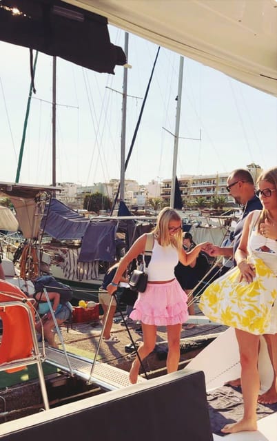 Rethymno: Sunset Catamaran Cruise - Sushi & Open Bar - How the crew shapes the evening