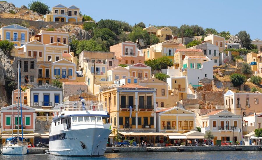 Rhodes: Day Trip to Symi Island by Fast Boat - Arriving at Gialos, Symi’s picture-postcard harbor