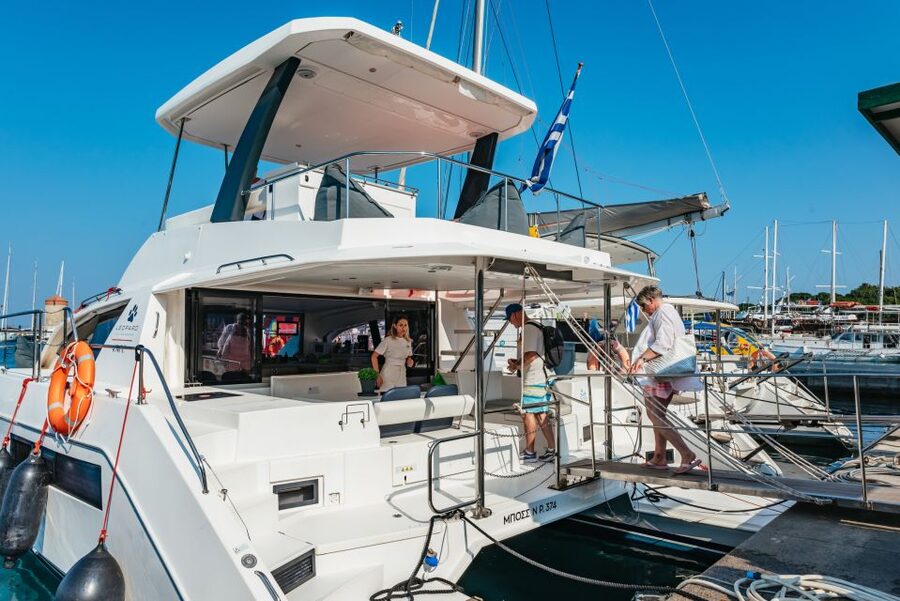 Rhodes: Sunset Catamaran Cruise with Dinner Buffet & Drinks - Swimming and snorkeling at Kallithea Bay
