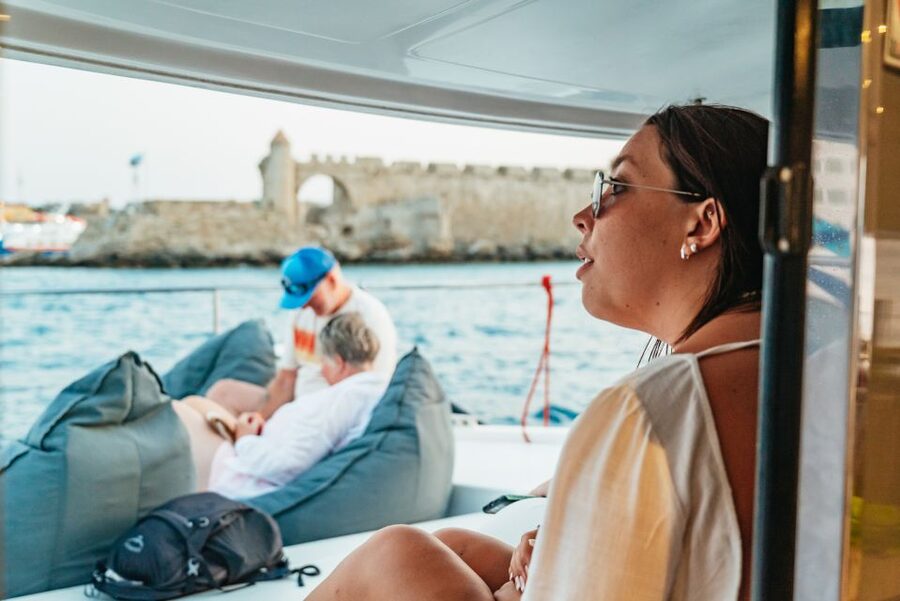 Rhodes: Sunset Catamaran Cruise with Dinner Buffet & Drinks - Tips for making the evening better