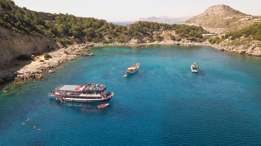 Rhodes Town: Scenic Cruise to Lindos with Swim Stops - Tsambika Bay and the Second Swim