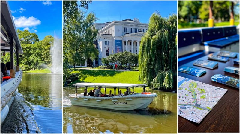 Riga: Canal Boat Sightseeing Tour With Audio guide - Kronvalda Park and the Latvian National Theatre