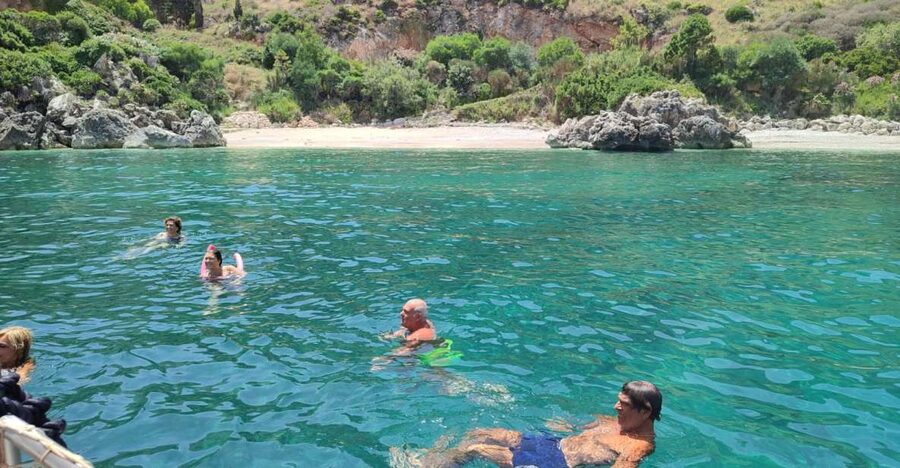 San Vito Lo Capo: Boat Trip with 3 Swimming Stops and Snacks - First swim at Cala ’Mpiso