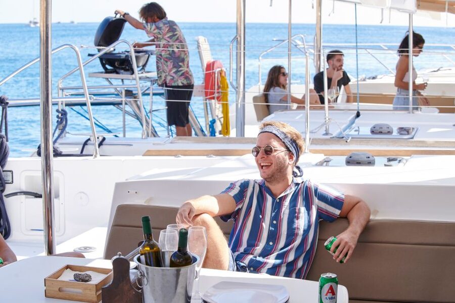 Santorini: Platinum Catamaran Cruise w/ BBQ Meal & Open Bar - Thirasia, the meal stop, and open drinks