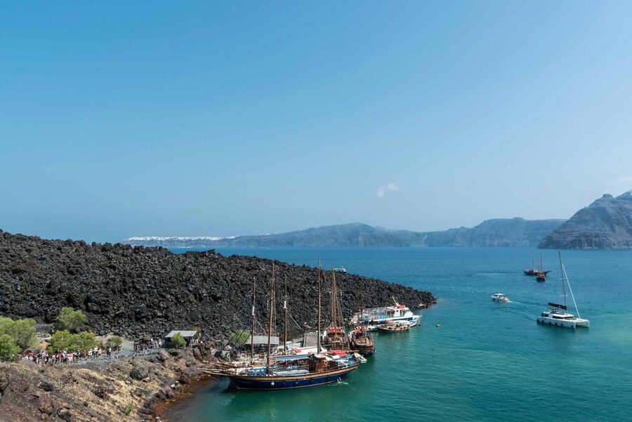 Santorini Port: Cruise to Volcano, Hot Springs & Thirassia - Nea Kameni and the volcanic crater