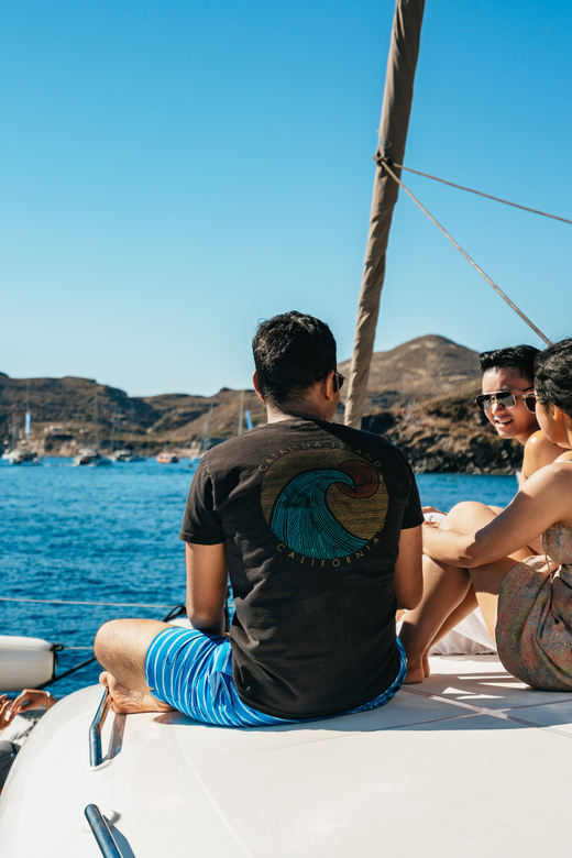 Santorini: Sailing Catamaran Cruise with BBQ and Drinks - The catamaran and what comfort means onboard