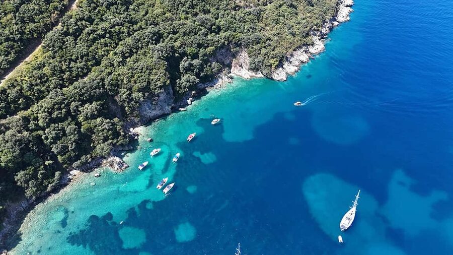 Sarandë: Boat Tour Turtle Cave Kakome & Krorez Snorkeling - Krorez Beach, the long middle of the day