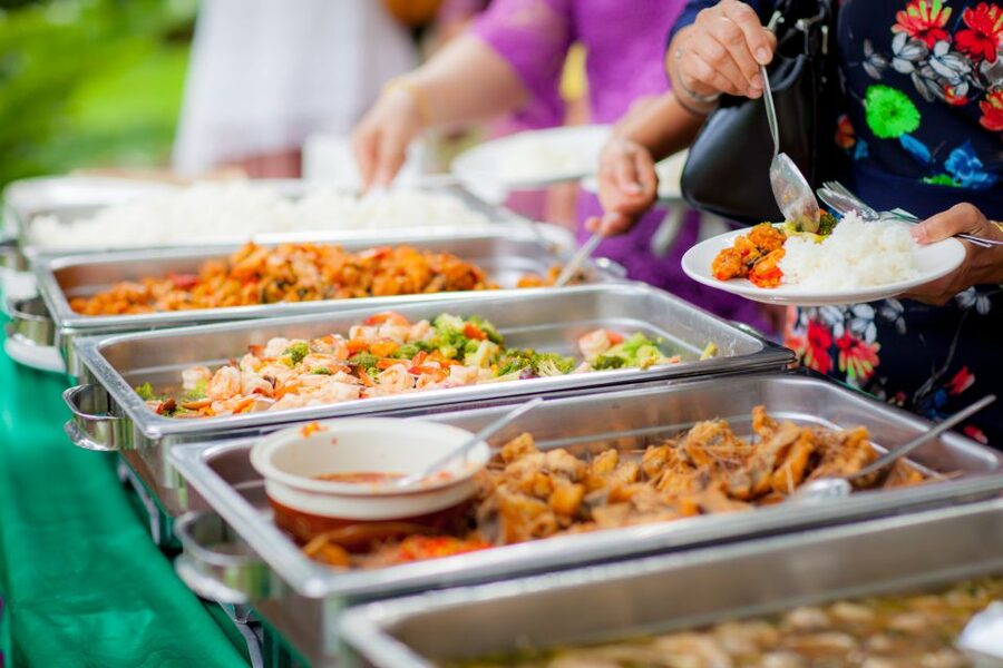 Savannah: Buffet Dinner Cruise with Live Entertainment - Dinner with shrimp and grits at the center
