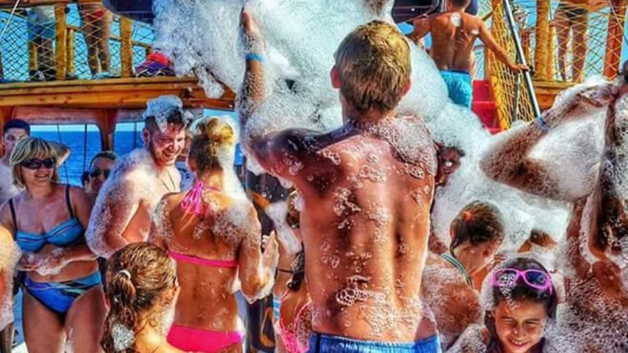 Side: Dolphin Island Boat Tour w/ Lunch & Foam Party - First swimming stop and the Manavgat Bosphorus