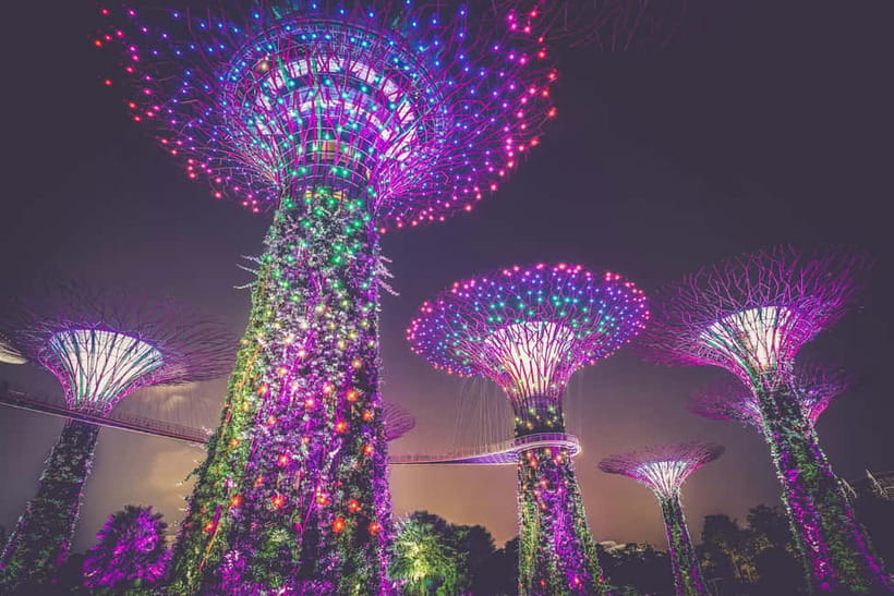 Singapore River Cruise, Garden Rhapsody & Spectra by CYT - Marina Bay Sands and Spectra from shore