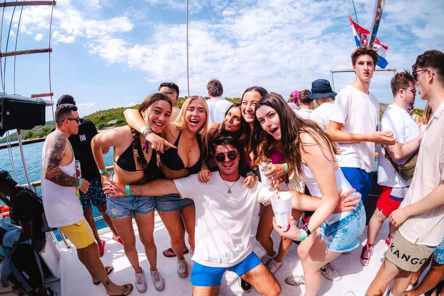 Split: Blue Lagoon Boat Party, Djs, Swim, Shots & AfterParty - Sunset and the return to Split