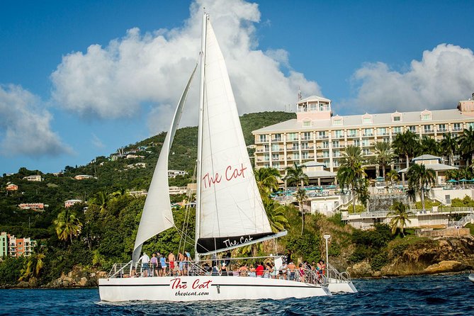 Sunset & Harbor Lights Dinner Sail from the Marriott's Frenchman's Cove - A 54-foot catamaran with room to move