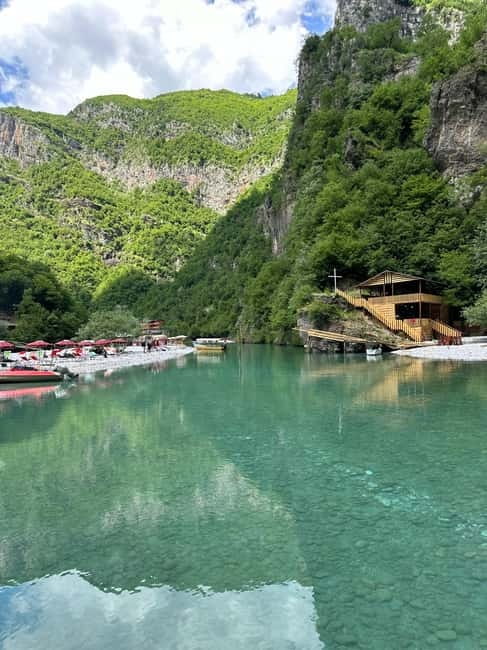 Tirana/Durres/Shkodra: Shala River and Koman Lake Boat Trip - Boarding the boat at Komani Dam