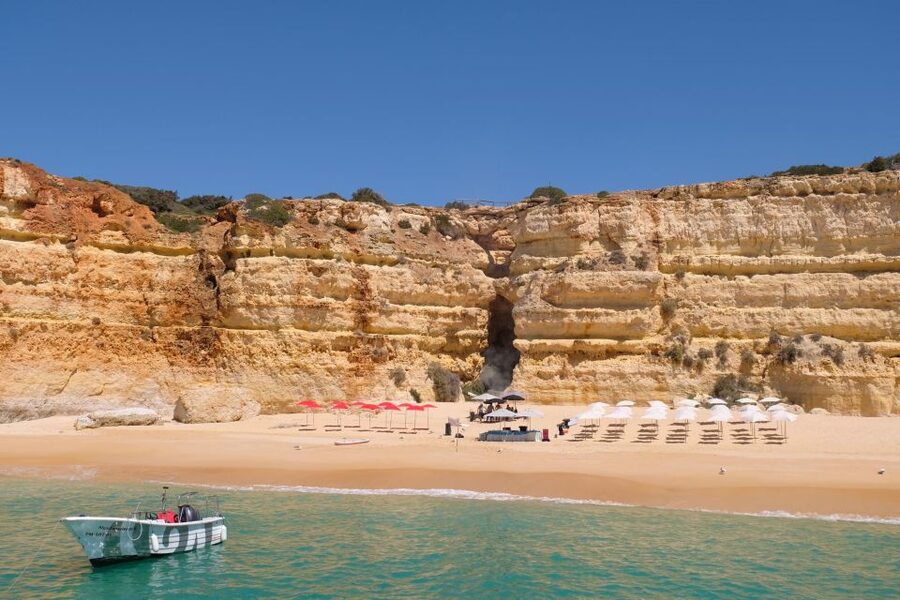 Vilamoura: Guided Sightseeing Cruise with Beach BBQ & Drinks - Leaving Vilamoura Marina on a spacious catamaran